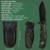 Folding 3.8inch Pocket Knife With Nylon Case, 440c Steel Blade, Green Pp+tpr Handle Edc Knife With Pocket Clip, Camping Survival Hiking Knife,