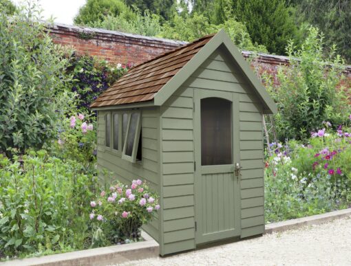 Forest Garden Overlap Retreat Shed - 8x5ft, Green, Installed