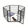 Fxw 24-inch High Black Metal Pet Playpen, Indoor Safety Fence For Puppies/small Dogs, Patented Design, Durable Metal Construction