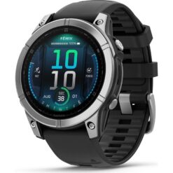 GARMIN fenix E AMOLED Smart Watch - Stainless Steel & Black, 47 mm, Stainless Steel