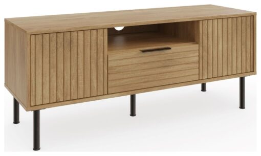 GFW Nervata 2 Door 1 Drawer TV Unit - Oak