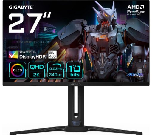 GIGABYTE AORUS FO27Q2 Quad HD 27" QD-OLED Gaming Monitor - Black, Black