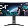 GIGABYTE MO34WQC2 Wide Quad HD 34" Curved OLED Gaming Monitor - Black, Black