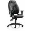 Galaxy Task Operator Chair Black Leather with Arms - Dynamic