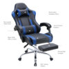 Gaming Chair, Home Office Chair Reclining Chair With Removable Headrest And Lumbar Pillow Ergonomic Chair With Foldable Footrest And Armrest Cushion