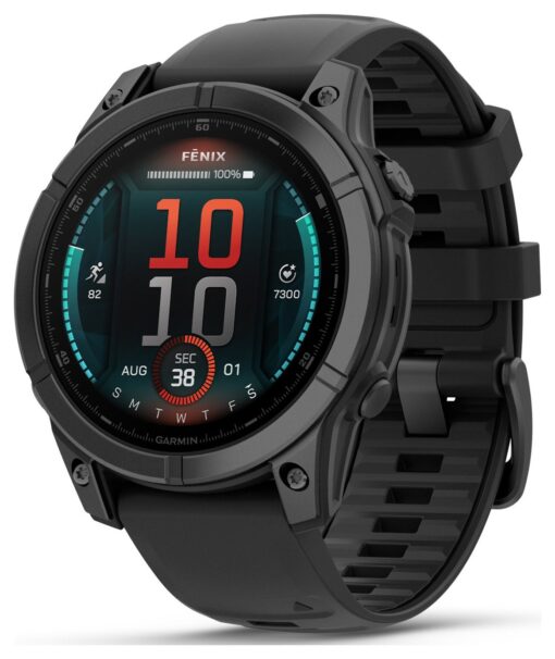 Garmin Fenix E 47mm Smart Watch - Grey Steel & Black