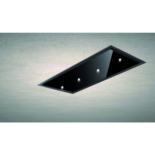 Gea Flat ceiling hood 90x60 cm. - Black with led - 800 m3/h - Baraldi