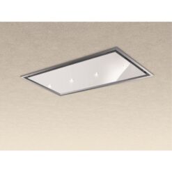 Gea Flat ceiling hood 90x60 cm. - Stainless steel/White glass with led - 800 m3/h - Baraldi