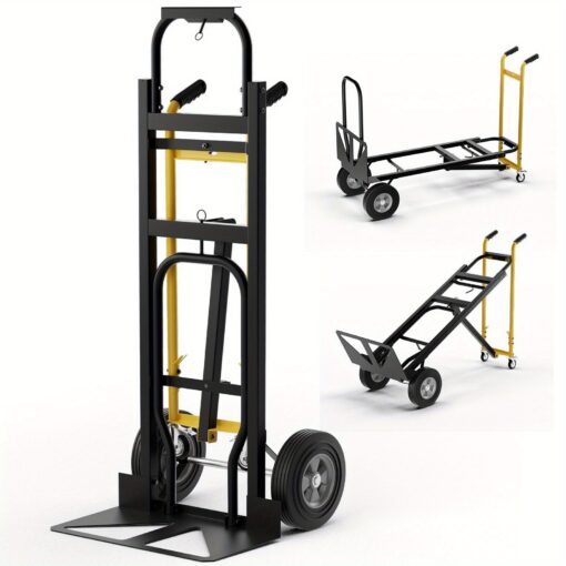 Goflame Convertible Hand Truck 3-in-1 Industrial Collapsible Metal Cart