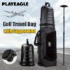 Golf Travel Bag With Support Rod: Collapsible For Easy Storage - Suitable For All Golf Clubs And Accessories - Durable Nylon Fabric - Travel-friendly