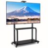 Goplus Mobile Tv Cart W/ Wheels Camera Shelf & Av Shelves For 32''-80'' Flat Screen Tvs