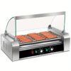 Gymax Commercial 18 Hot Dog Grill Cooker Machine Stainless 7 Roller W/ Cover