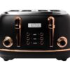 HADEN Heritage 205377 4-Slice Toaster - Black & Copper