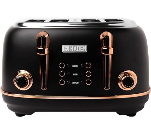 HADEN Heritage 205377 4-Slice Toaster - Black & Copper