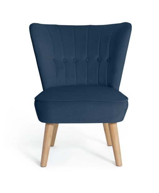 Habitat Alexis Velvet Cocktail Chair - Navy