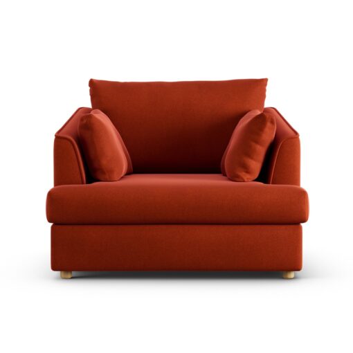 Habitat Holmfirth Velvet Cuddle Chair - Burnt Orange