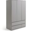 Habitat Jenson Gloss 3 Door 4 Drawer Wardrobe - Grey