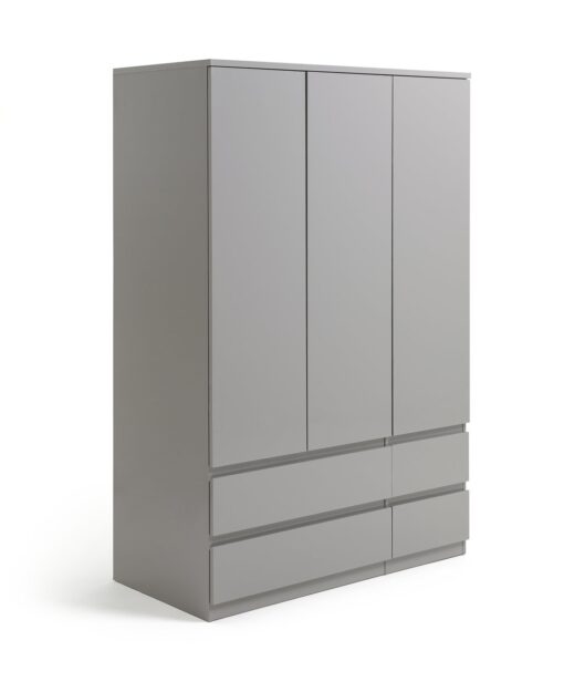 Habitat Jenson Gloss 3 Door 4 Drawer Wardrobe - Grey