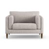 Habitat Newington Fabric Cuddle Chair - Natural - Dark Leg