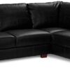 Habitat Salisbury Leather Left Hand Corner Sofa - Black