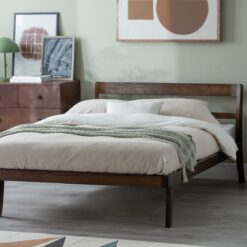 Habitat Tatsuma Double Wooden Bed Frame - Walnut Stain