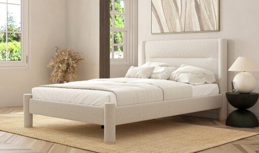 Habitat Vallero Luxe Double Boucle Bed Frame - Cream