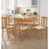 Hallowood Furniture Aston Butterfly Extending Table and Chairs Set 6, Wooden Dining Table and Chairs, Kitchen Table, Extendable Table & Padded Seat