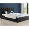 Hamini Bed Double Plush Velvet Black