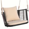 Hanging Rattan Basket Chair Swing Hammock Chair With Seat Cushion