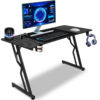 Hengda - Z-Shaped Gaming Desk 140x60cm, Ergonomic pc Laptop Table for Home Office or Bedroom and so on, Computer Desk