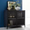 Henry Dark Metal 2 Door Small Sideboard - Black