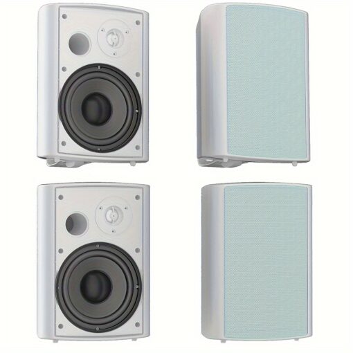 Herdio 800 Watts 6.5 Inches Outdoor Speakers Wired Passive Hd Digital Stereo Effect Wall Mount Audio With Bass For Home Patio Garden 2 Pairs