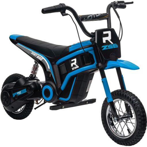 Homcom - Kids Electric Motorbike 24V Electric Dirt bike for 8-12 Years Blue