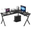 Homcom - L-Shaped Corner Computer Desk Laptop Workstation pc Table Home Office