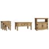 Home Discount - Corona 3 Piece Living Room Furniture Set Solid Pine Nest of Tables, Coffee Table, tv Unit