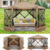 Hoteel 12x12ft Pop-up Outdoor Pavilion, Suitable For Camping, Portable Tent With Side Walls, With Tote Bag And Ground Stake