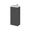 Hudson Reed Fusion Compact Vanity Unit with Basin 400mm Wide - Gloss Grey