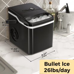 Ice Maker Countertop, 35lbs/24h, Removable Top Cover, Auto-cleaning, Portable Ice Maker With Basket And Scoop, For Home/party/rv/camping, Green.