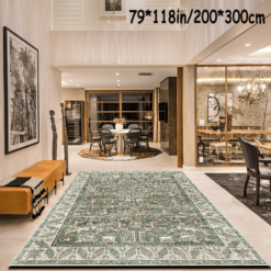 Imitation Cashmere Persian Boho Pattern Vintage American Style Carpet Large Rug Area Rug Living Room Bedroom Soft Carpet Machine Washable Non-slip