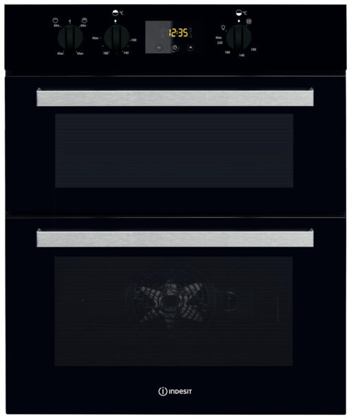 Indesit IDU6340BL Built In Double Electric Oven - Black