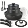 Induction Hob Pans Set 13 Pieces, Nonstick Pots And Pans Set With Detachable Handles, For All Hobs, Stackable Design, Dishwasher/oven Safe