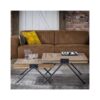 Industrial Coffee Table Davies Solid Teak Wood 70 x 70