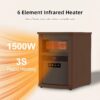 Infrared Heaters For Indoor Use, 1500wspace Heater, Portable Heater, 3 , With Remote Control, Adjustable Thermostat, Space Heaters For Indoor Use,