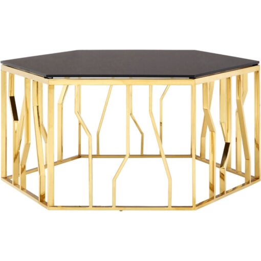 Interiors By Premier Modern Hexagonal Coffee Table Sturdy Metal Decorative Table For Livingroom, Hexagonal Display Table