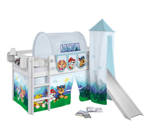 Jelle loft bed with curtain and tower PAW Patrol play bed