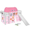 Jelle loft bed with slide and pink PAW Patrol 2 piece. Curtain