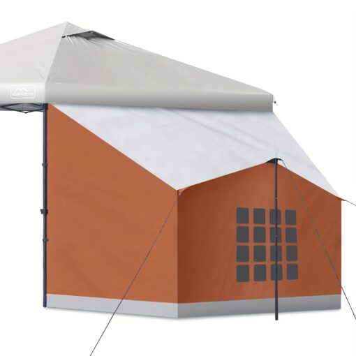 Kampkeeper Side Tent, Camping Tent For 10' X 10' Pop Up Canopy, Easy Set Up Gazebo, Compatible With 10' Wide Canopy Tents (orange)