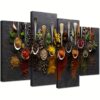 Kitchen Pictures Wall Decor 4 Pieces Couful Spice In Spoon Vintage Canvas Wall Art Food Photos Painting On Canvas