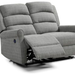 Kyoto Betsy Fabric Power Recliner 2 Seater Sofa - Grey