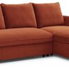 Kyoto Ruben Velvet Corner Sofa Bed - Burnt Orange